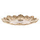 Candle holder plate with leaf pattern gold plated brass s3