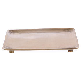 Piattino portacero quadrato ottone dorato opaco
