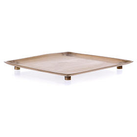 Piattino portacero quadrato ottone dorato opaco