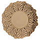 Candle holder plate in gold-plated brass with leaf decoration s1