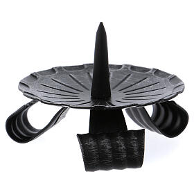 Black brass candlestick with spike and silver-colored shades