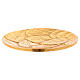 Candle holder plate in gold-plated aluminium with leaf decoration s2