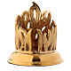 Candle holder in gold-plated brass with flame decoration s1