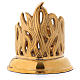 Candle holder in gold-plated brass with flame decoration s3