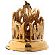 Flame carved candlestick in gold plated brass s1