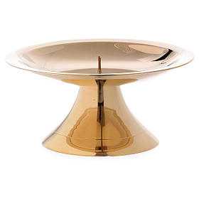 Candle holder in glossy gold-plated brass with jag