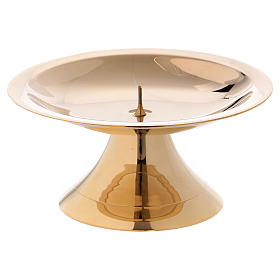 Candle holder in glossy gold-plated brass with jag