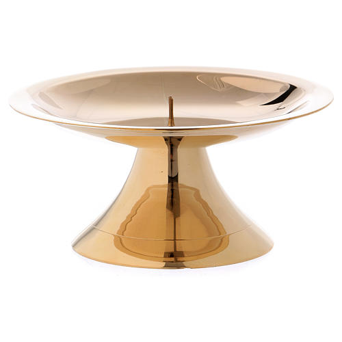 Candle holder in glossy gold-plated brass with jag 1