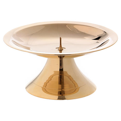 Candle holder in glossy gold-plated brass with jag 2