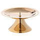 Candle holder in glossy gold-plated brass with jag s2
