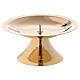 Candlestick with spike in polished gold plated brass s2