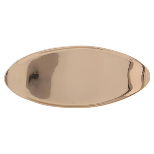 Castiçal oval latão dourado brilhante 1