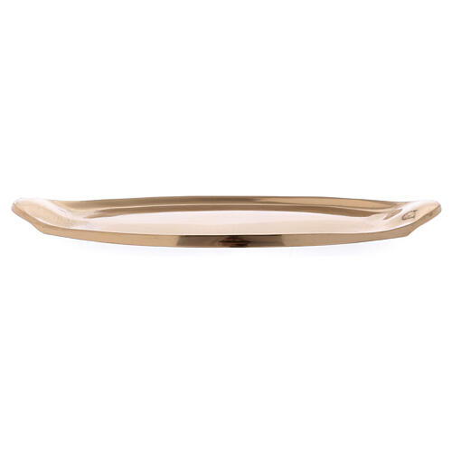 Castiçal oval latão dourado brilhante 2