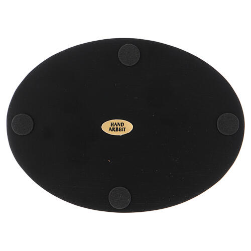 Prato porta-vela oval alumínio preto 2