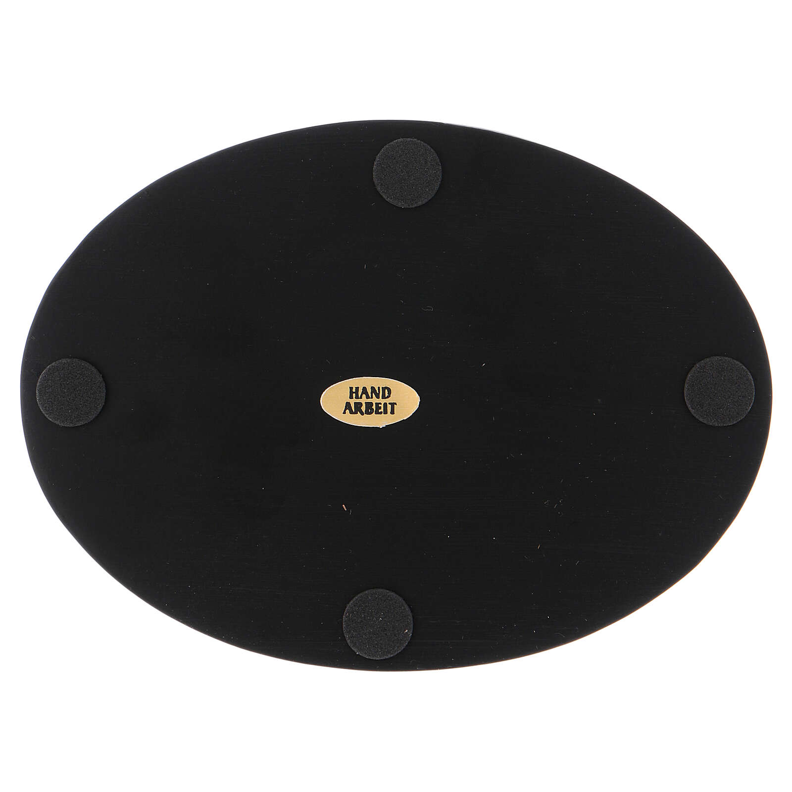 Oval candle holder plate in black aluminium online sales on