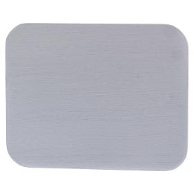 Platillo portavelas rectangular aluminio blanco