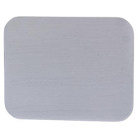 Piattino portacandele rettangolare alluminio bianco