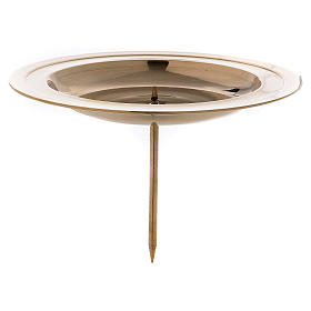 Advent candle holder in gold-plated brass with jag