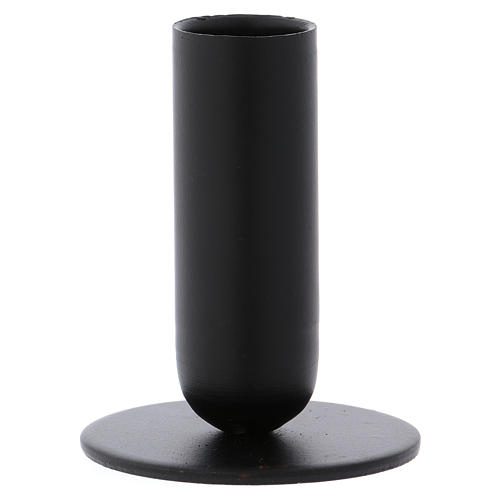 Tube-shaped candle holder in black iron 1