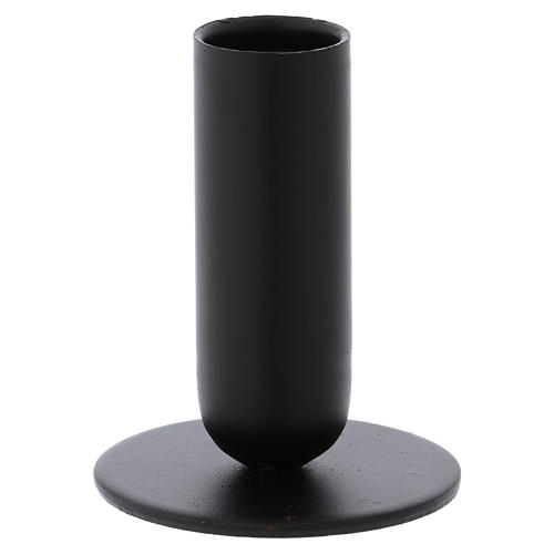Tube-shaped candle holder in black iron 2
