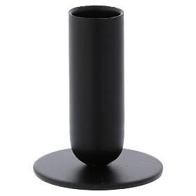 Tubular black iron candlestick
