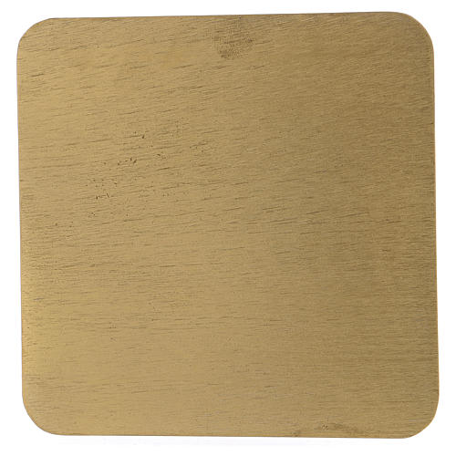 Square candle holder plate in gold-plated aluminium 1