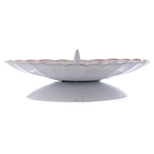 White aluminium candlestick with spike and gold-colored shades 2