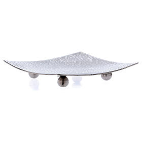 Portacandele stile moderno quadrato alluminio nichelato