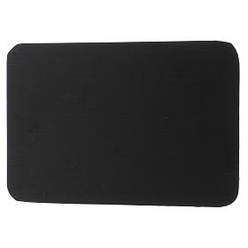 Piattino portacandele alluminio nero rettangolare 