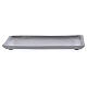 Rectangular candle holder plate with raised edge silver-plated aluminium s1