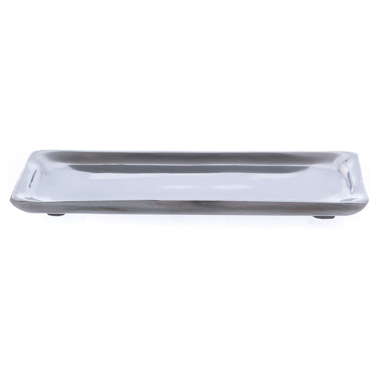 Rectangular candle holder plate in silver aluminium online sales on