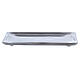 Rectangular candle holder plate in silver-plated aluminium s1