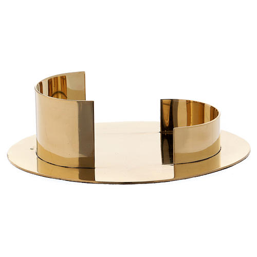 Oval candle holder in glossy gold-plated brass 1