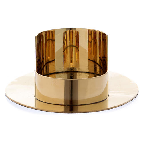Oval candle holder in glossy gold-plated brass 2