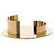 Oval candle holder in glossy gold-plated brass s1