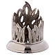 Tube-shaped candle holder in nickel-plated brass with flame decoration s1