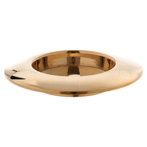 Candle holder in glossy gold-plated brass with raised edge 2