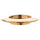 Candle holder in glossy gold-plated brass with raised edge s1
