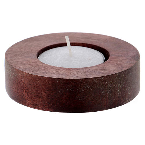 Candle holder in wood with raised edge 2