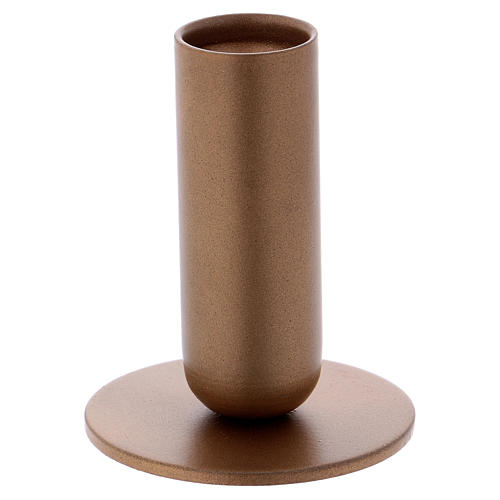 Tube-shaped candle holder in gold-plated iron 1