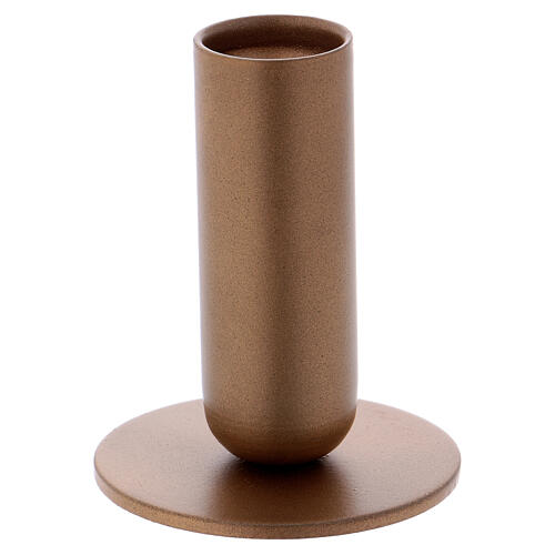 Tubular candlestick in gold plated iron 1