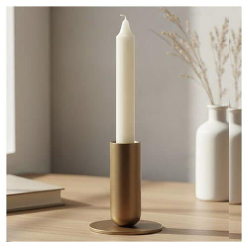 Tubular candlestick in gold plated iron 2