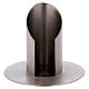 Open tube-shaped candle holder in silver-plated brass s1