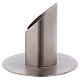 Open tube-shaped candle holder in silver-plated brass s2
