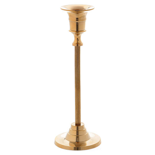 Column-shaped candle holder in gold-plated brass 1