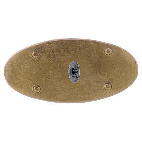 Oval candle holder plate in matte brass