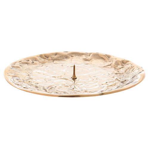Candle holder plate with spike gold plated brass 2