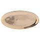 Oval polished gold plated candle holder plate s1