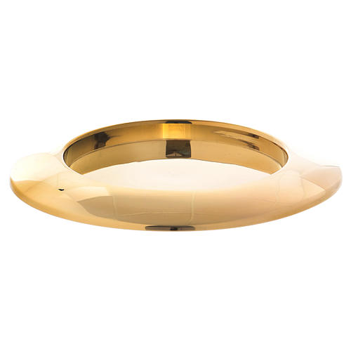 Candle holder plate in gold-plated brass with raised edge 2