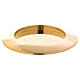 Candle holder plate in gold-plated brass with raised edge s1